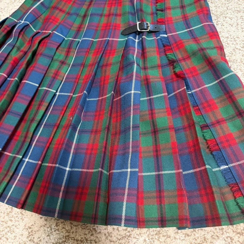 Vintage Edinburgh Old Town Weaving Co Tartan Plaid Wool Kilt Skirt Size 30 - Picture 2 of 7